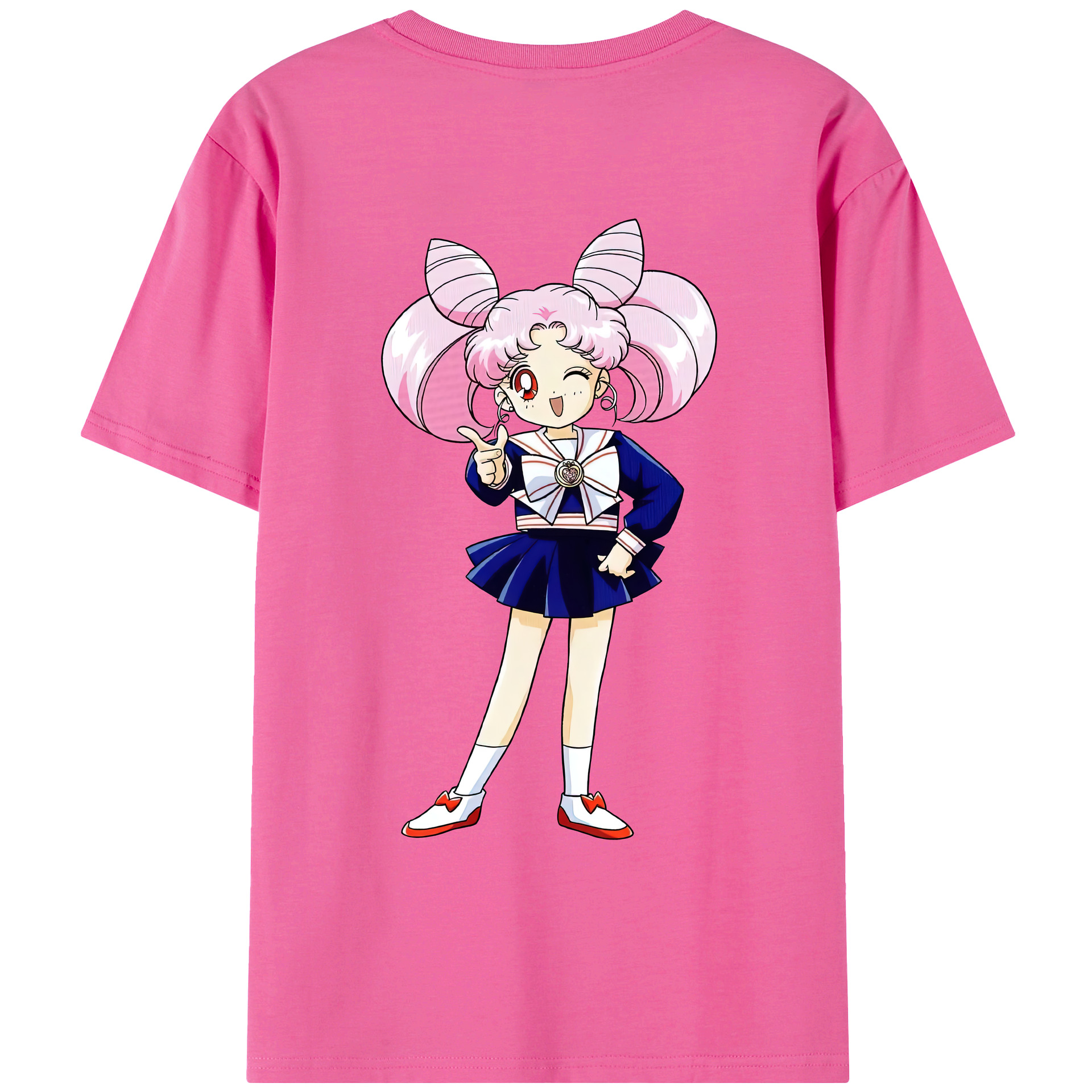 （画像用） 美少女戦士セーラームーン ちびうさ Sailor Moon Chibiusa Tsukino Usagi Small Lady Serenity レディース半袖Tシャツ(バックプリント)